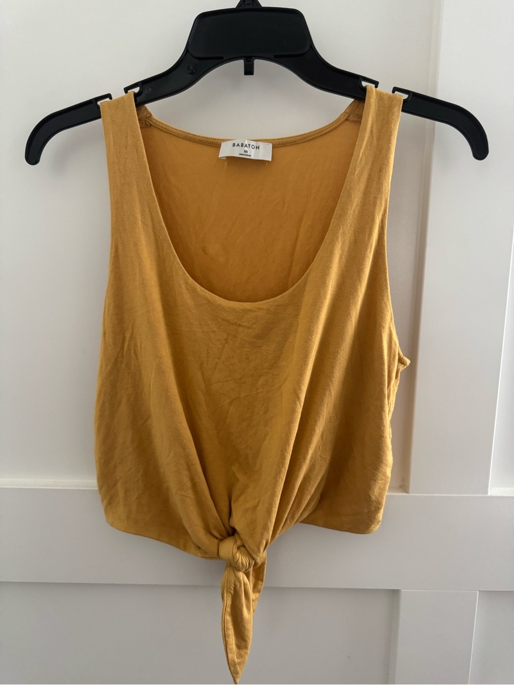 Aritzia Babaton Mustard yellow Tie-Front Tank size XS